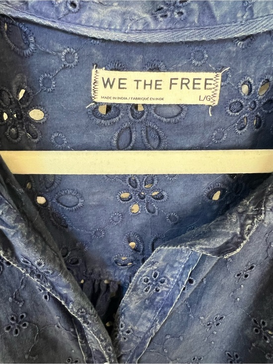 We The Free Tops - We The Free Blue Eyelet Denim Jeans